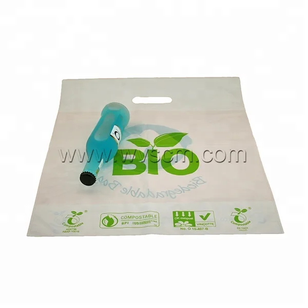 100% OXO Biodegradable Compostable Eco Friendly Plastic D2W EPI Cassava Corn Starch Die Cut Bags Wholesale