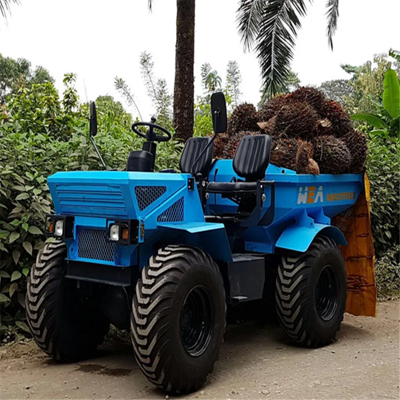 China made Mini Agricultural 4 Wheel Loader dumper Tractor for Oil palm Garden