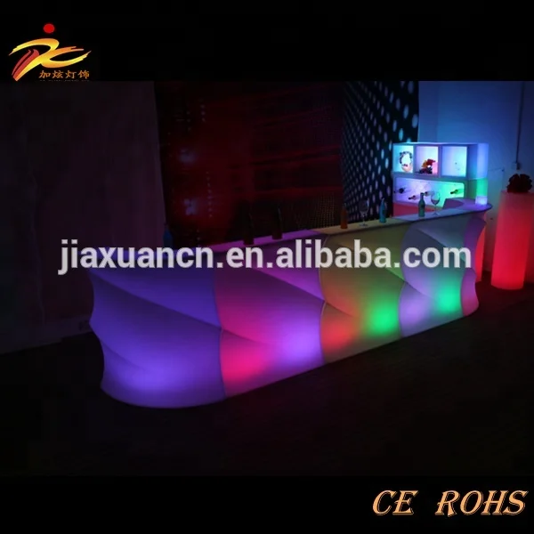 
Hot sale wave shape events furnitures/led bar counter/plastic bar table 