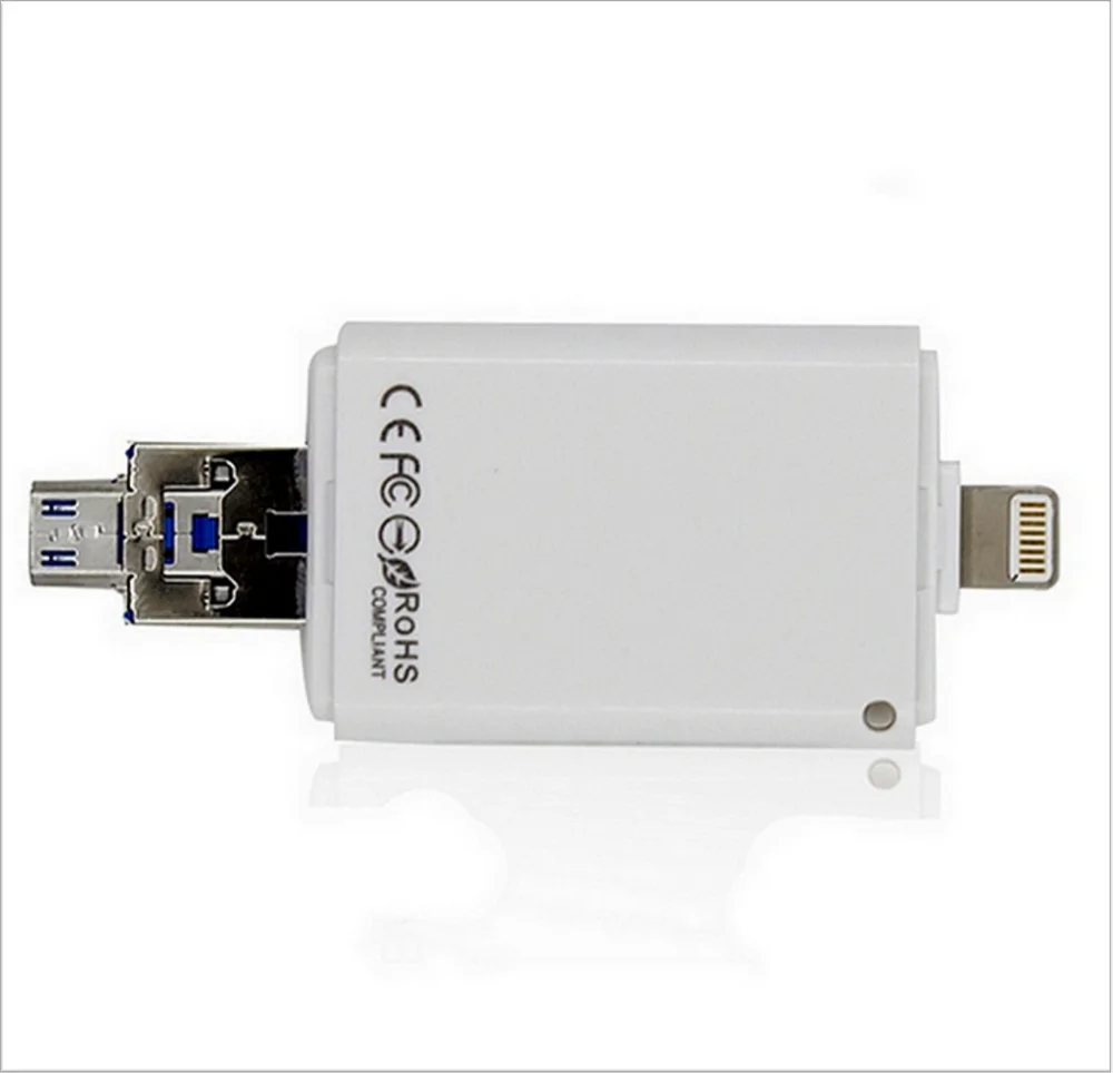 Free Sample OTG Card reader USB Flash Drive with memory card For iphone IOS Android