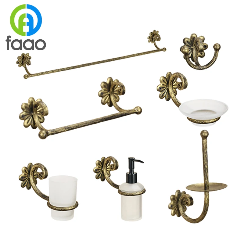 FAAO wall mounted chrome plated yellow bathroom accessories