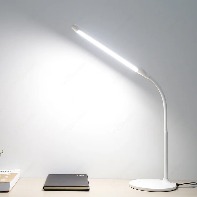 Goose neck shape ABS Folding Dimming Led Desk Lamp Adjustable Led Reading Desk Lamp Adjustable Led Table Light white