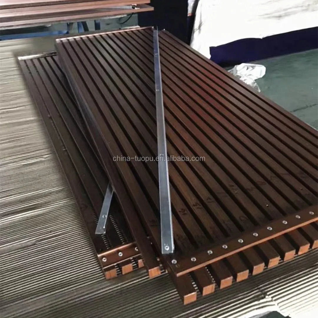 
Wooden Grain Timber Veneer Aluminium Profile Facade For Main Door 