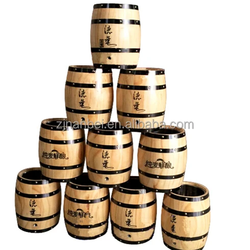 2024 FSC Certified 1.5L Wooden Stand Beer Barrels, Oak Barrel