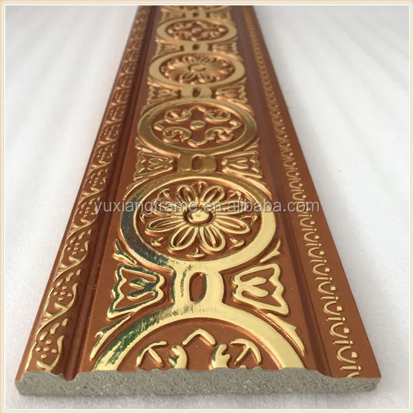 Factory direct sale gold fancy design ps moulding decorative building material