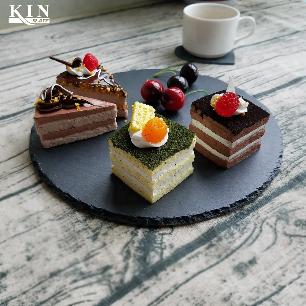 Chinese great round slate plate for tableware slate board