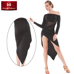 3 color side split fishtail modern square latin practice skirt for women latin dance costume