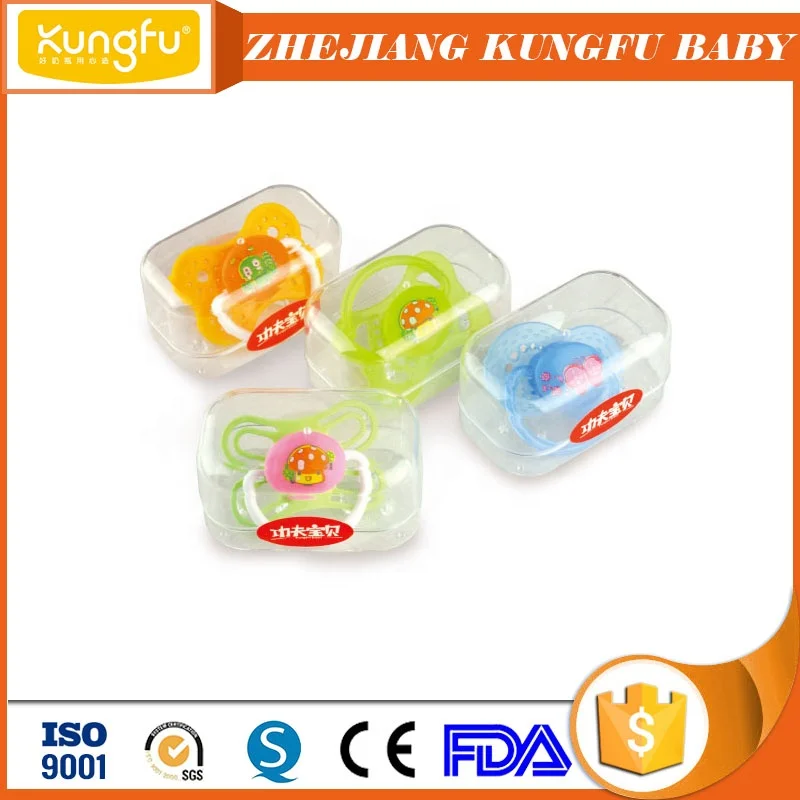 Unique China manufacturer food grade plastic baby pacifier with silicone nipple