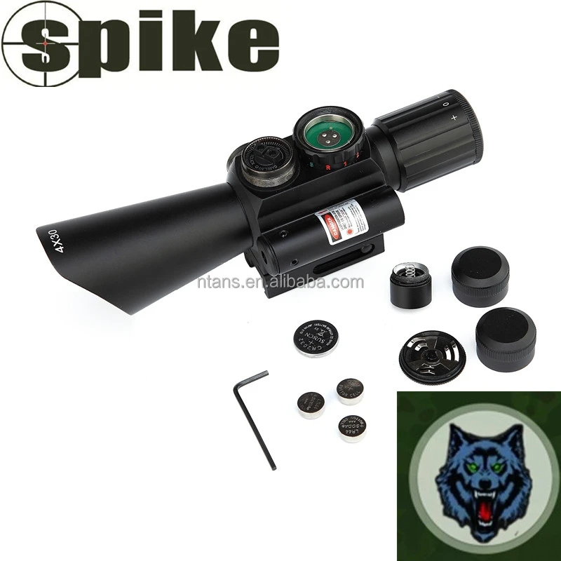 SPIKE 4x30 M7 Scope/Dual illuminated with Red Laser Sight/Short Scope