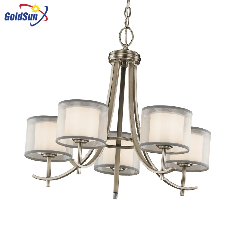 rustic lamp decoration chandelier Customized home lighting modern vintage glass fabric shade chandelier