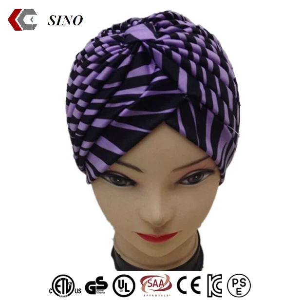 
custom hair bonnet cross cap chambray satin bonnet india arabic turban puggaree islamic hijab cap 