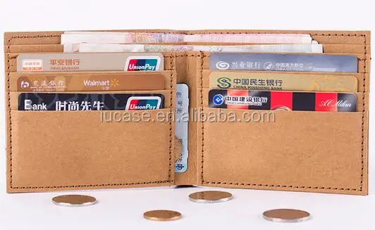 Casepert Original Creative Personality Portable Slim Bifold Washable Kraft Paper Wallet