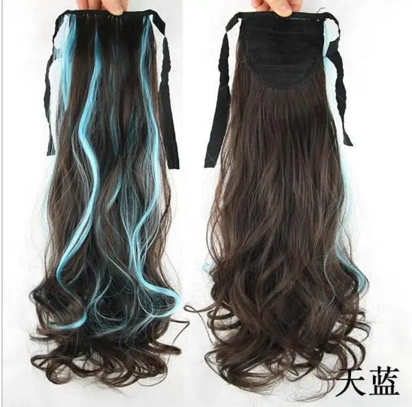 24' Long Straight Single Color synthetic hair wigs Belted Ponytail in Cheap Price hair extensions synthetic hair ponytails