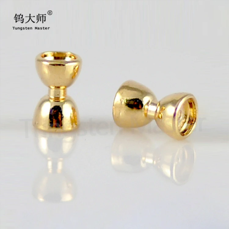 Professinal tungsten fishing accessories manufacturer supply brass dumbbell shape tungsten beads fly fishing