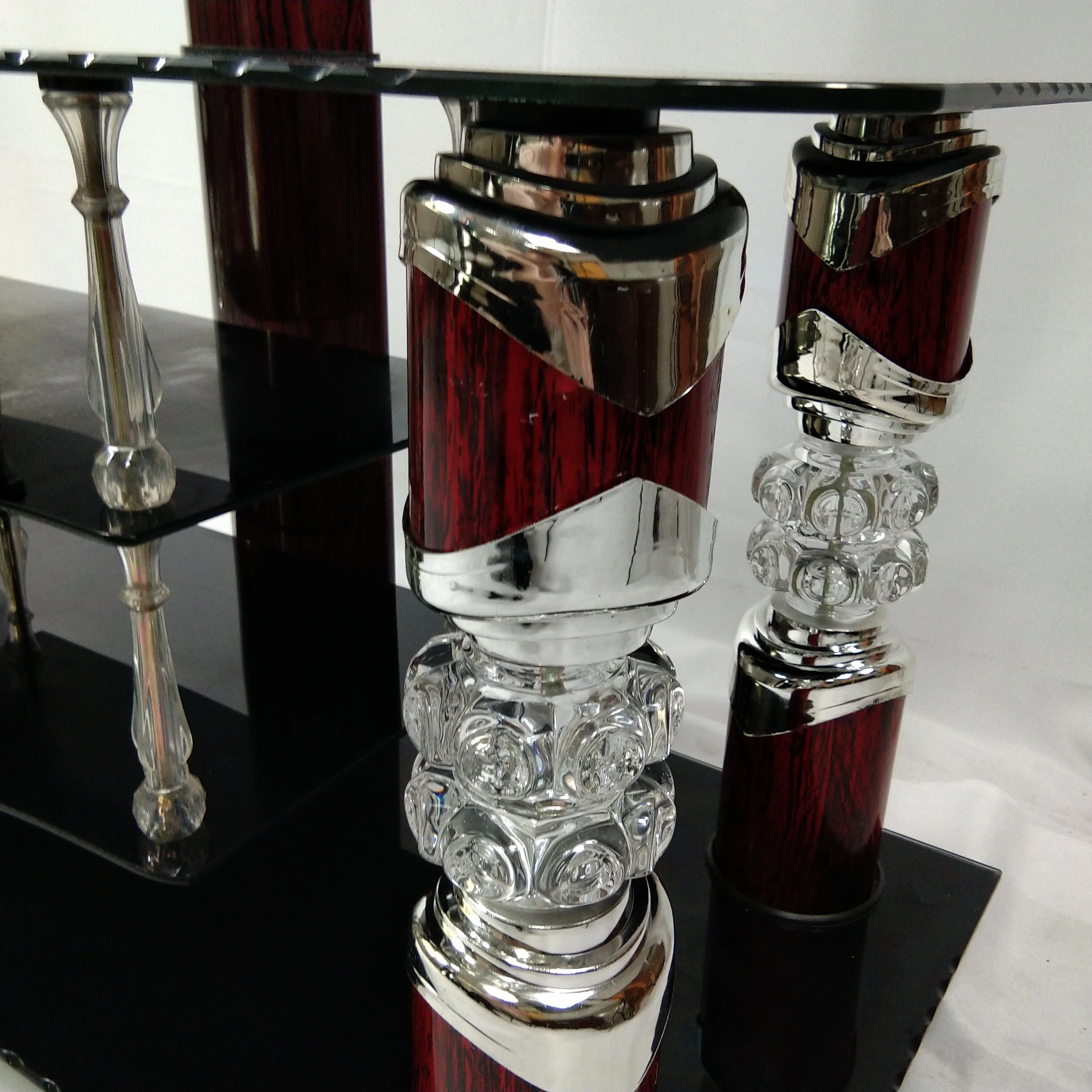 
Foshan factory direct sell glass TV cabinet with metal TV rack 