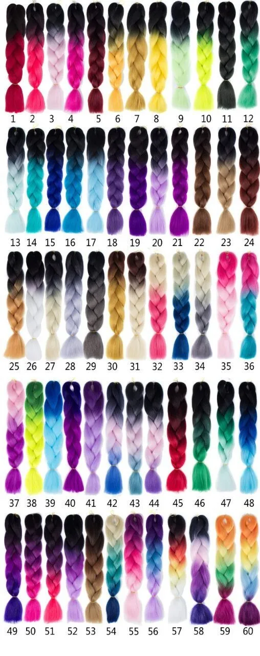 100g-165g synthetic ombre jumbo hair braid synthetic jumbo hair braid