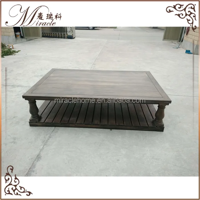 Living room balustrade salvaged oak wood coffee table