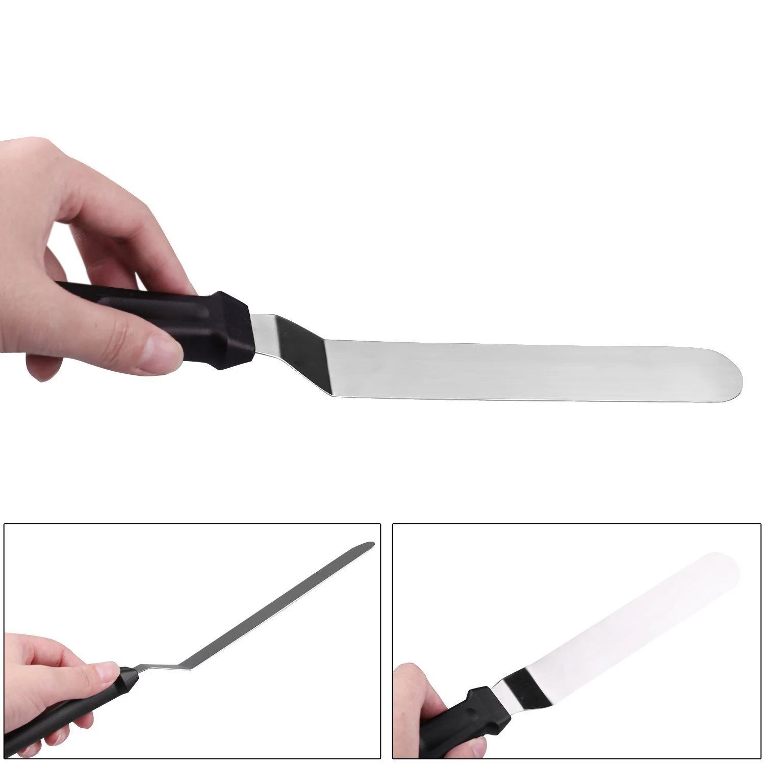 Заводская оптовая продажа набор угловых шпателей для украшения тортов Смещенные матовые шпатели из нержавеющей стали