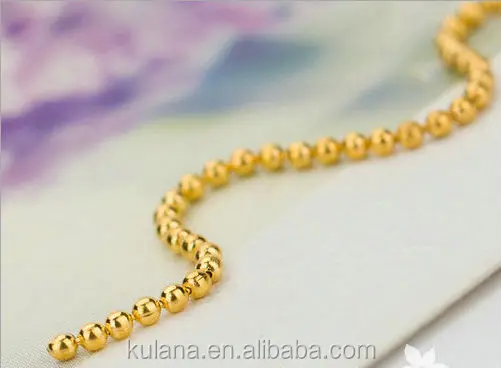 1.5mm Wide Stainless Steel Round Colored Metal Ball Chain