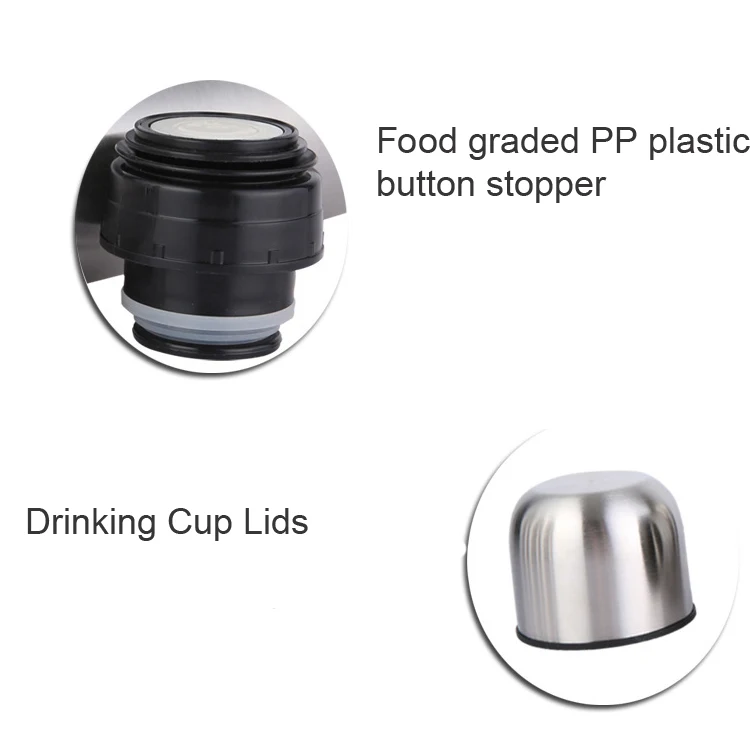 500ml Stainless Steel High Grade Sports Vacuum Flask Bottles with Carry Rope