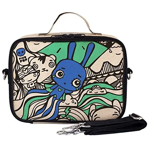 Raw Linen Insulated Lunch Bag Box Multiple School Office Ice Pack Lunch Box Insulated Cooler Cartoon Linen Lunch Bag