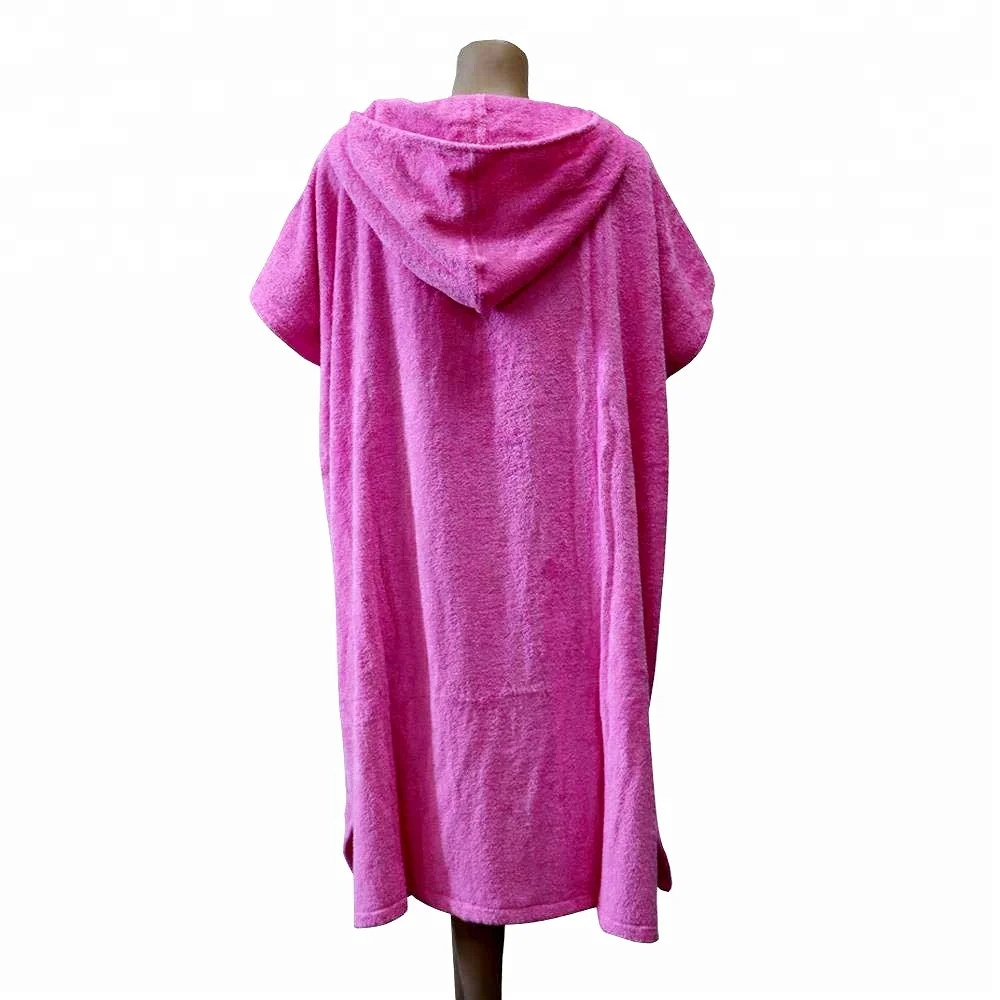 100% cotton terry custom adult hooded towel poncho beach wholesale
