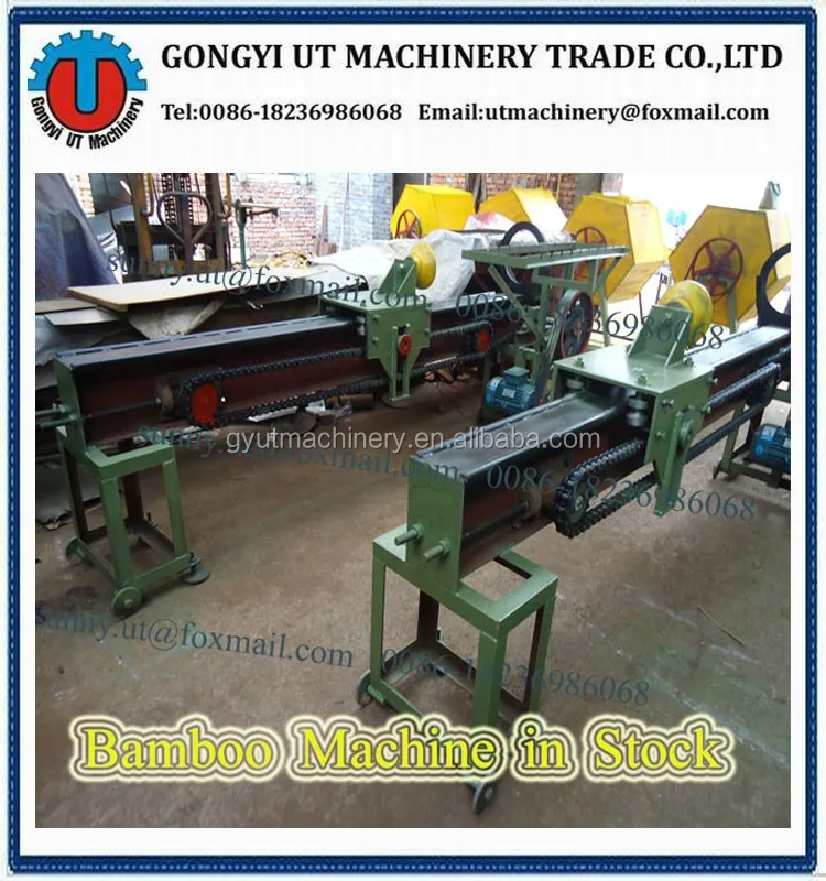 automatic bamboo splitting breaking cutting machine / auto bamboo splitter cutter machine