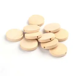 Оптовая продажа, деревянные бусины из натурального дерева, без свинца, плоские круглые подарки, размер 25x5 мм, отверстие 2 мм