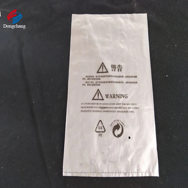 All-purpose heat seal suffocation warning clear poly bag