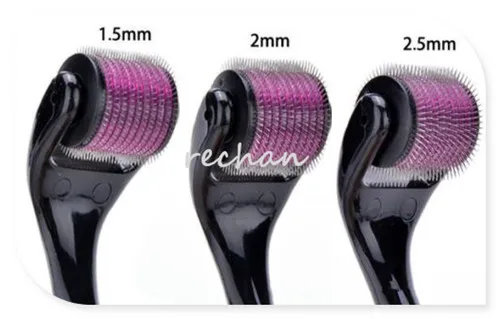 0.5-3.0mm 540 Microneedle Derma Roller Micro Needles Skin Therapy Health Han Beauty Massage Tool for Face Skin (0.25mm) (Purple)