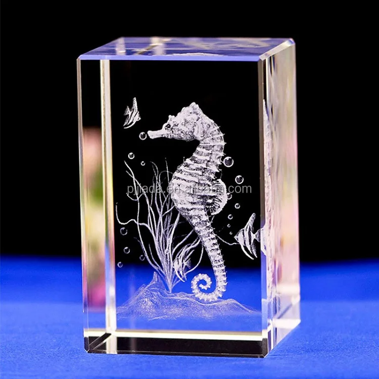 3D Laser Engraving Optical Glass Blank Crystal Paperweight Cube For Business Gifts