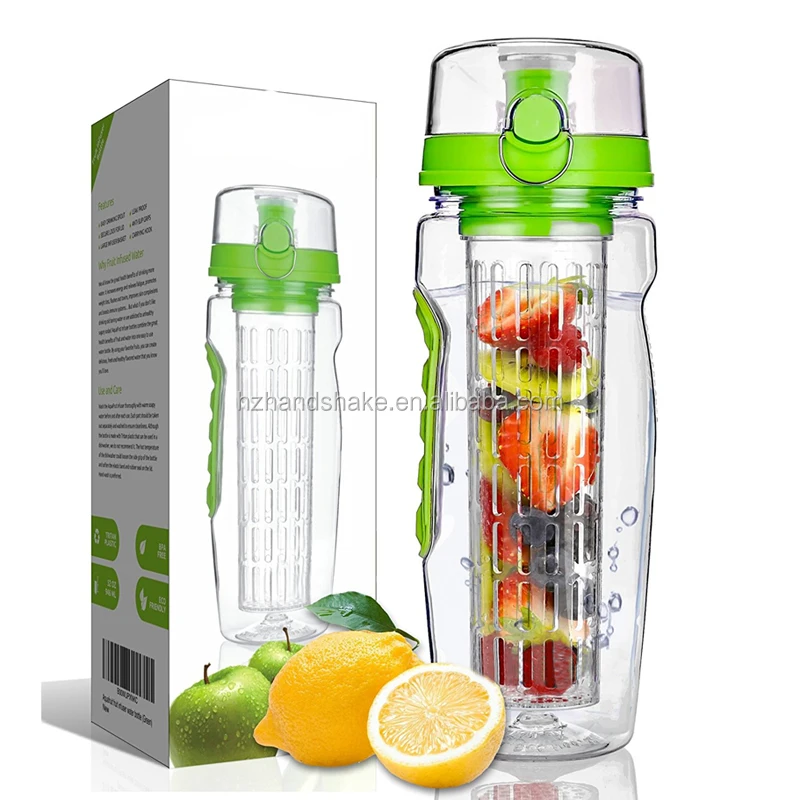 32 OZ Fruit Infuser Water Bottle (multiple Colors) Bpa-free Fruit Infusion Sports Bottle Color Box Party Modern Tritan 24 Oz