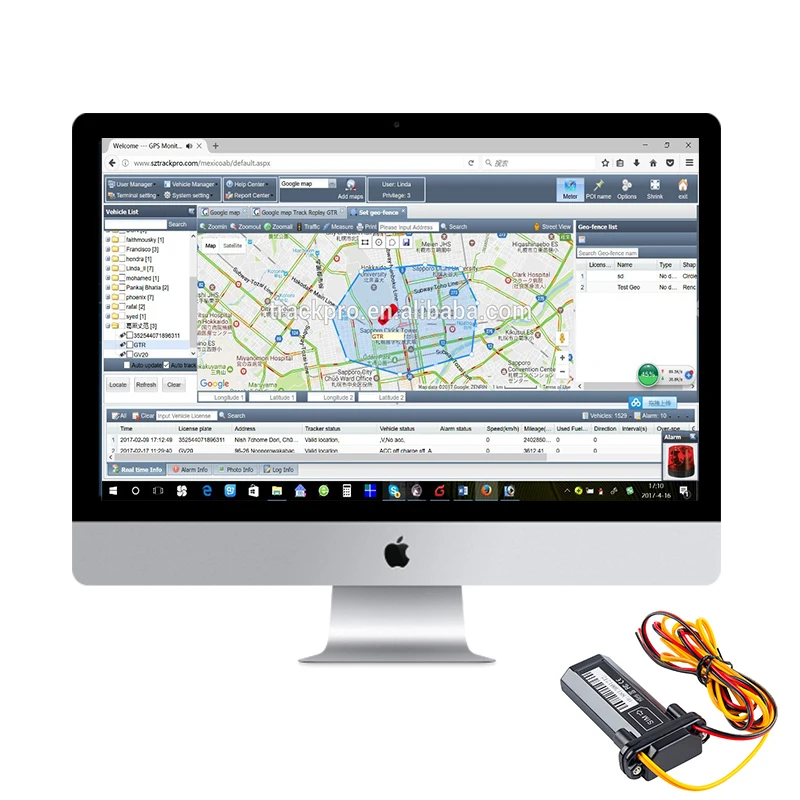 VT900 VT600 VT202 VT2063g vehicle gps tracker with online web fleet management platform soft system DLT server software