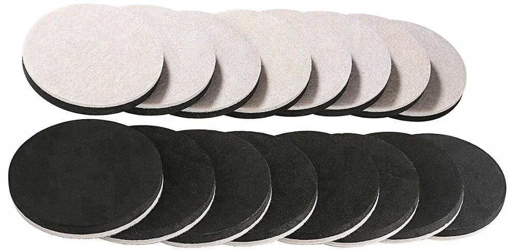 Large Oval Felt Sliders Felt Furniture Moving Pads with non-slip Rubber Foam for Hard Surfaces