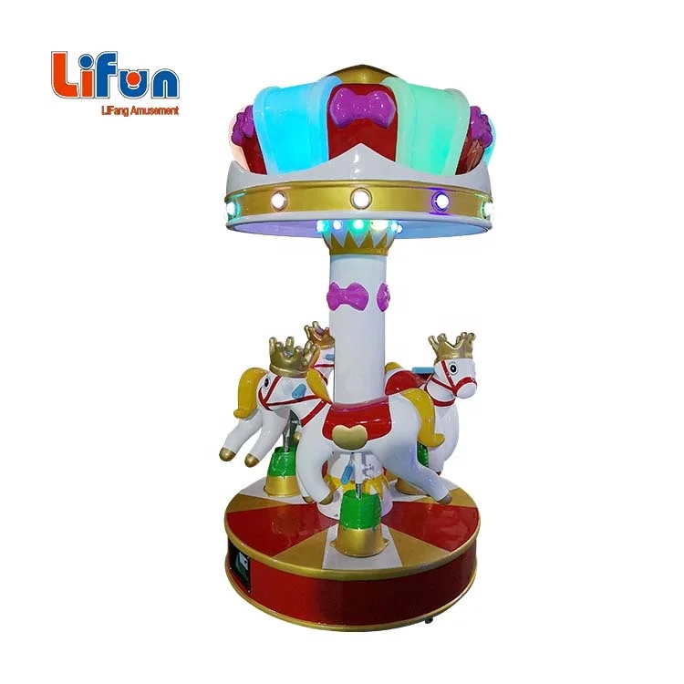 coin operated carousel rides for kids 3 seats crown merry go round rides gamer car