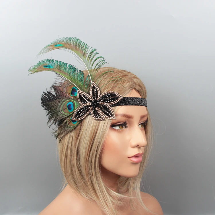 
Peacock hair decoration party wedding feather headband for women 