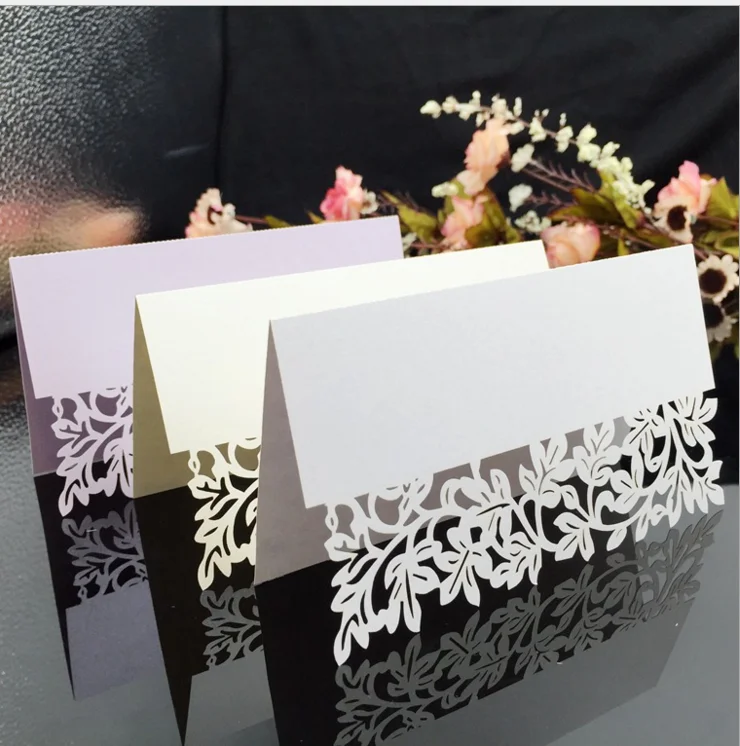 OEM new designed laser cutting wedding place name card wedding table name card