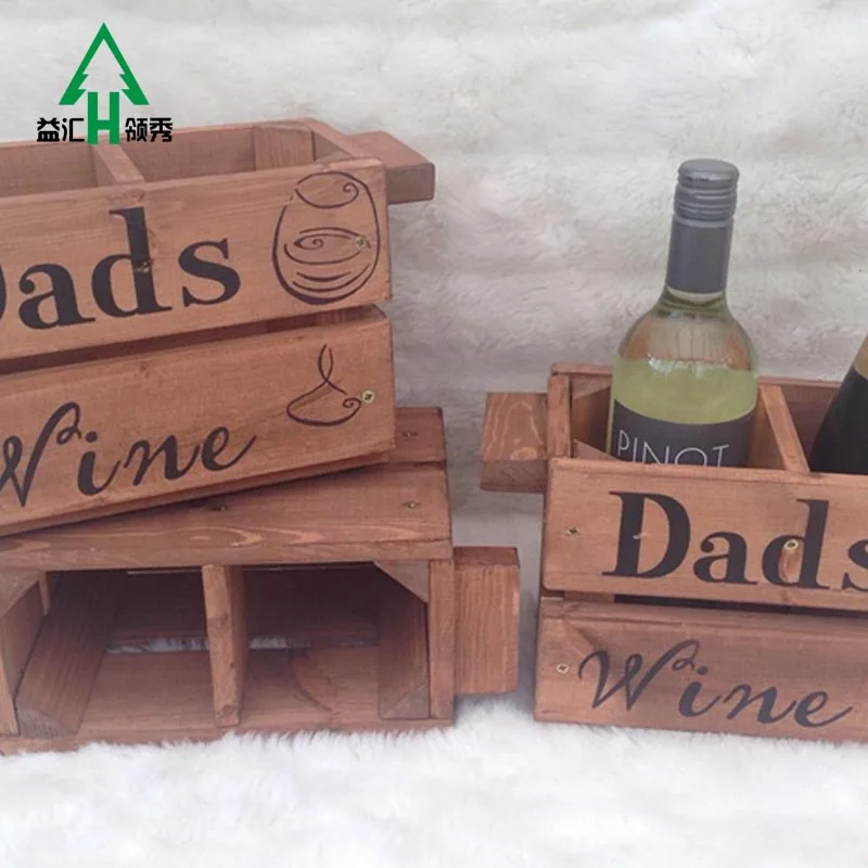 Hot craft wooden beer bottle crate carrier holder with rope