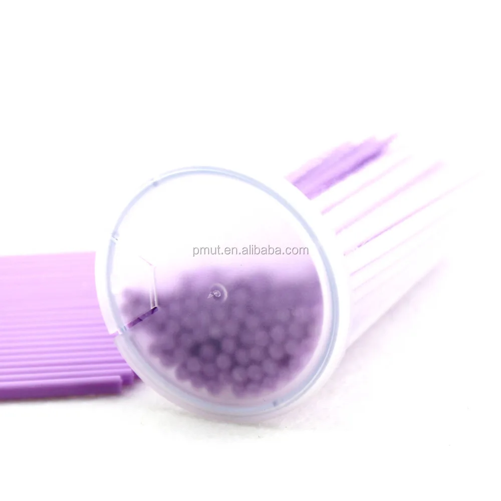 
pvc container packing 100pcs/barrel dental micro brush applicator 