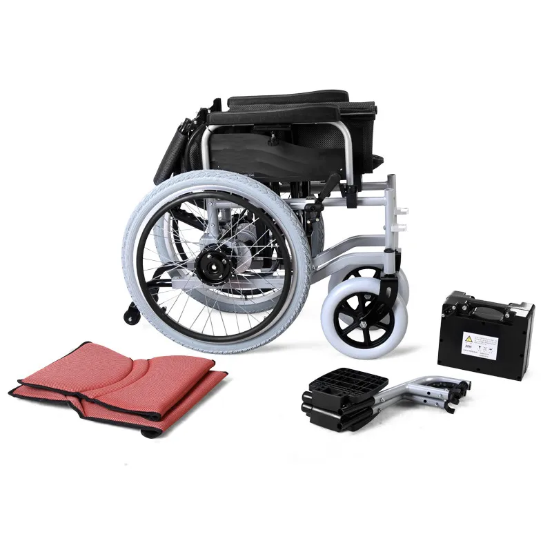 
Amazon hot selling 4 wheels double motor rear wheel drive electric wheelchair 