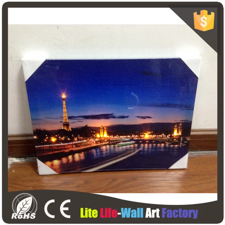 NEW YORK city night Light up frames photo wall art,LED framed art painting home wall decoration