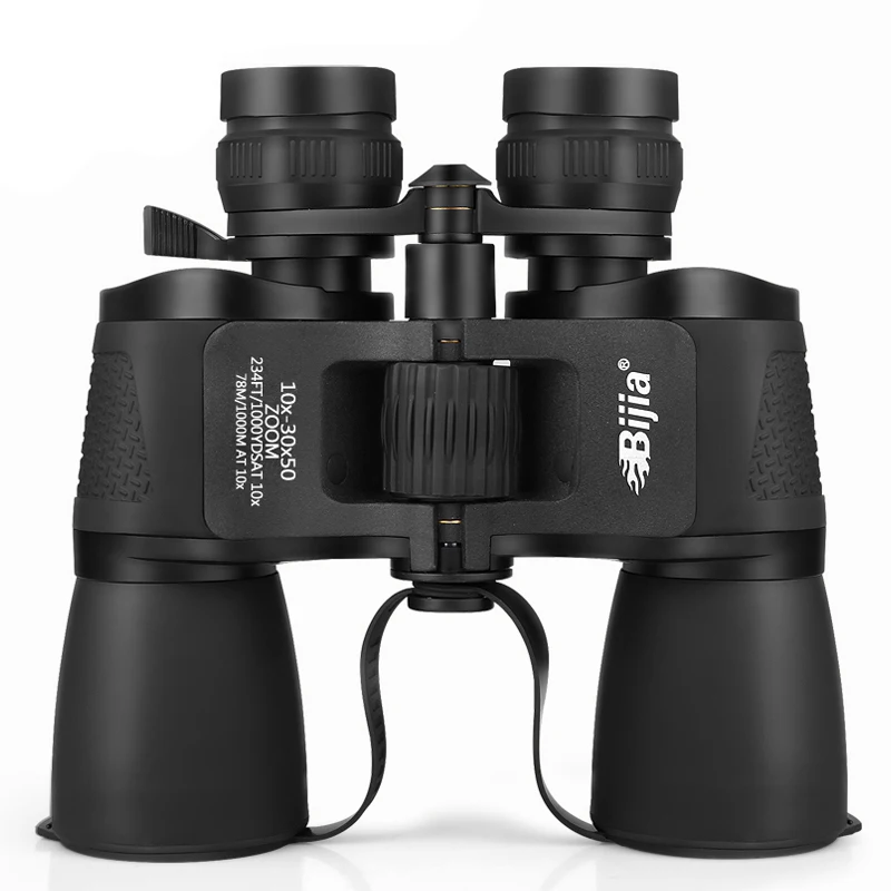 BIJIA 10-30x50 HD телескоп широкоугольный охотничья оптика зум Военный бинокль ночного