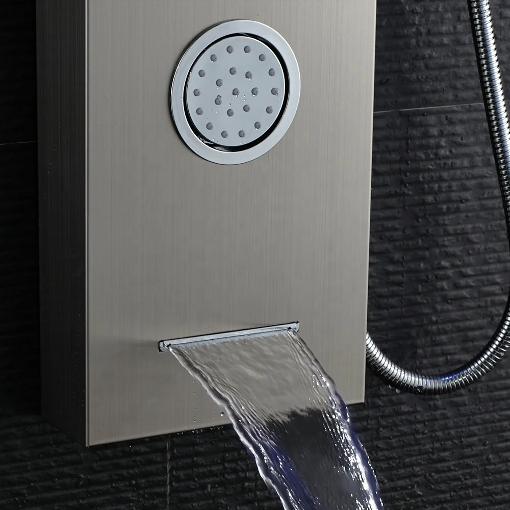 ROVATE led light shower panel falls bathroom led shower panel tower shower waterfall column set