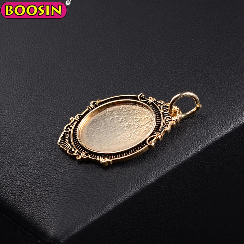 Customized Vintage Bronze Cameo Cabochon Frame Lot Tray Blanks Base Setting Jewelry