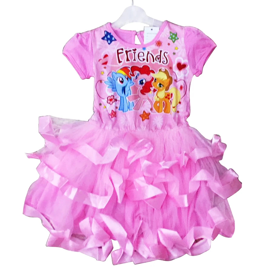 Latest design summer girls tutu dress hot selling cartoon short kids dress