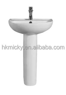 Hotel design Sanitary ware Bathroom pedestal hand wash basin laboratory ceramic sinks