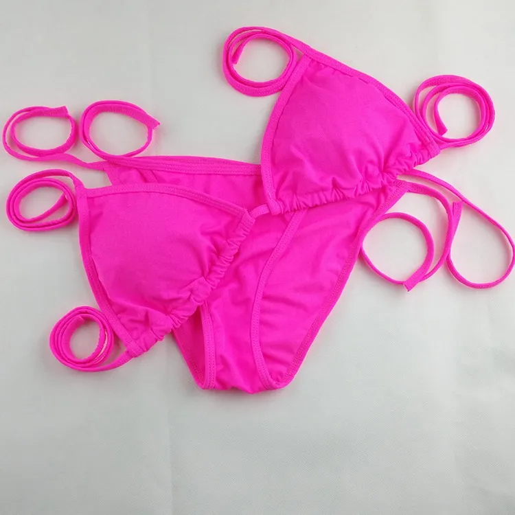 
New Sexy Bikinis Women Swimsuit Low Waist Bathing Suits Swim Halter Push Up Plus Size Swimwear Super China Girl Thong Bikini 