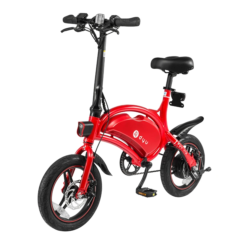 Красный Электрический велосипед 2 колеса портативный складной электрический 20 кг DYU D3