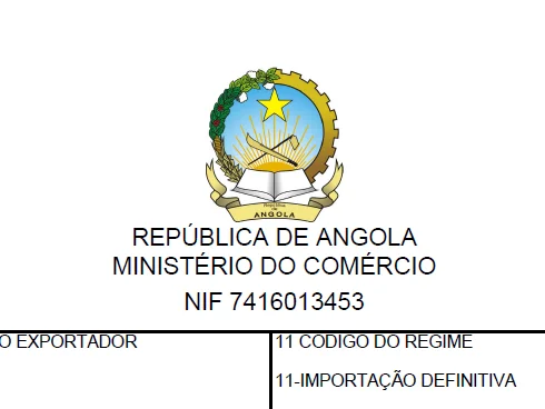 
CNCA Application APPLICATION FORM - CNCA LOADING CERTIFICATE REPUBLICA DE ANGOLA DU NO.APPLICATION FORM FOR THE ISSUE OF LOADING 