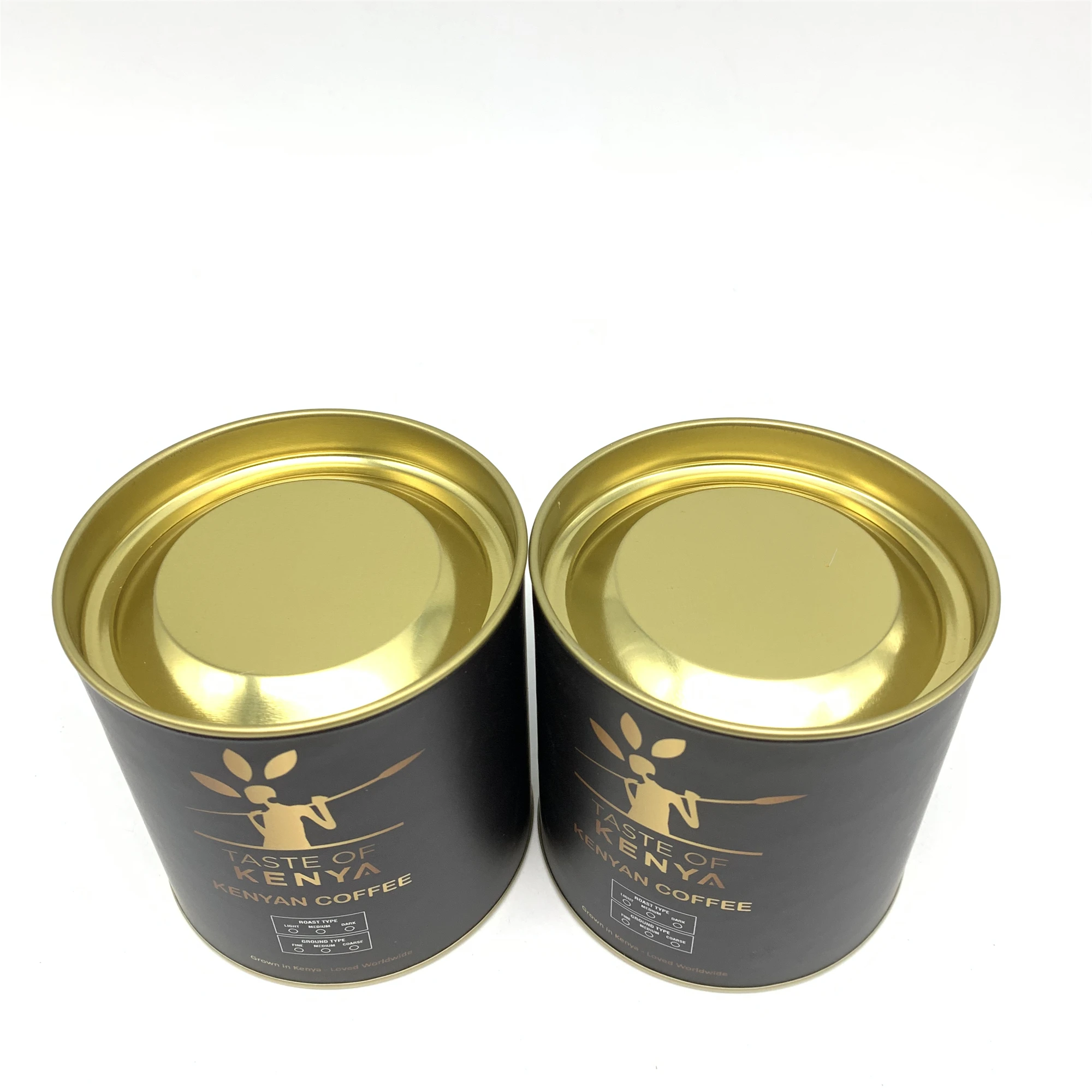 Круглая Бумажная кофейная коробка размером 125 г с металлической заглушкой